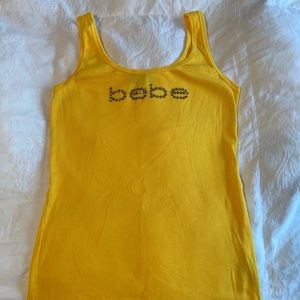 bebe regular length Mustard yellow rubbed tank